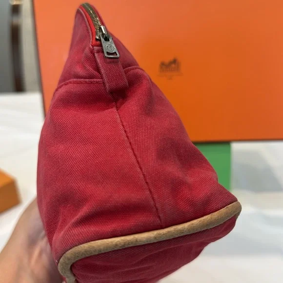 Authentic Hermès Red Toiletry Bag
